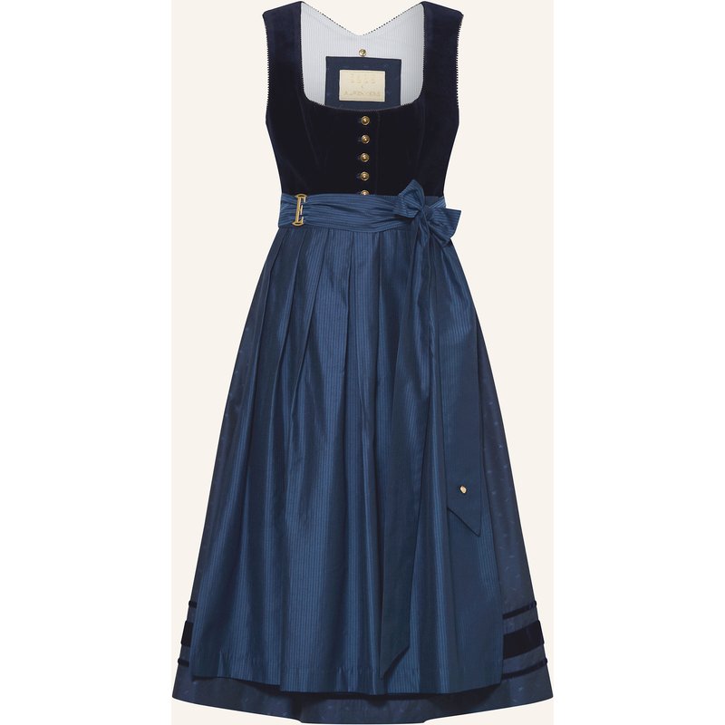Alpenherz Samt-Dirndl Elle blau