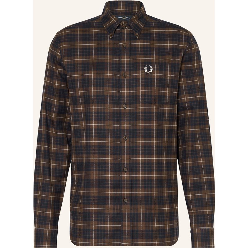 Fred Perry Flanellhemd Regular Fit braun
