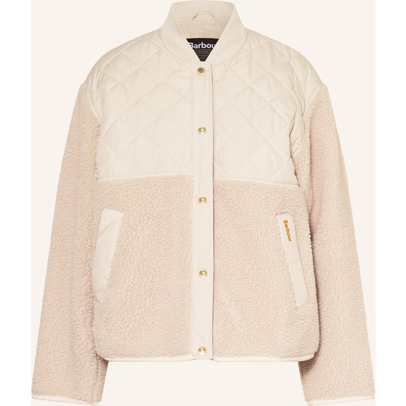 Barbour Teddyfell-Jacke Wetherby Im Materialmix weiss