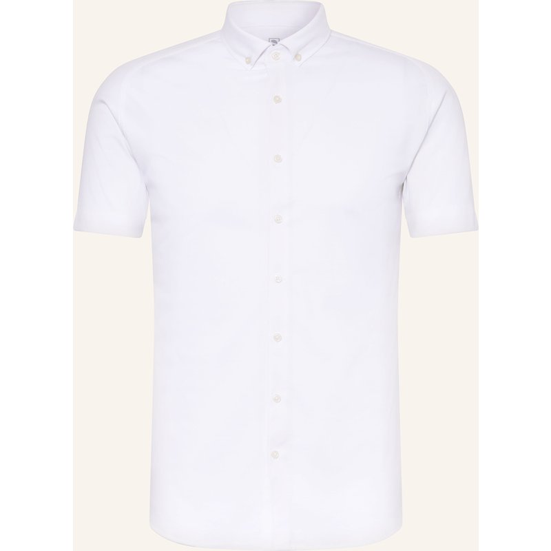 Desoto Kurzarm-Hemd Slim Fit Aus Jersey weiss