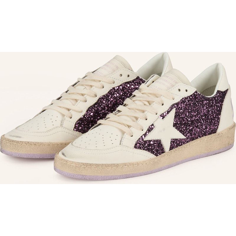 Golden Goose Sneaker Ball Star Mit Pailletten lila