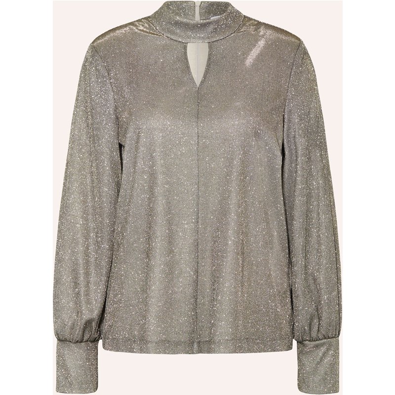 Riani Blusenshirt Mit Glitzergarn Und Cut-Out braun
