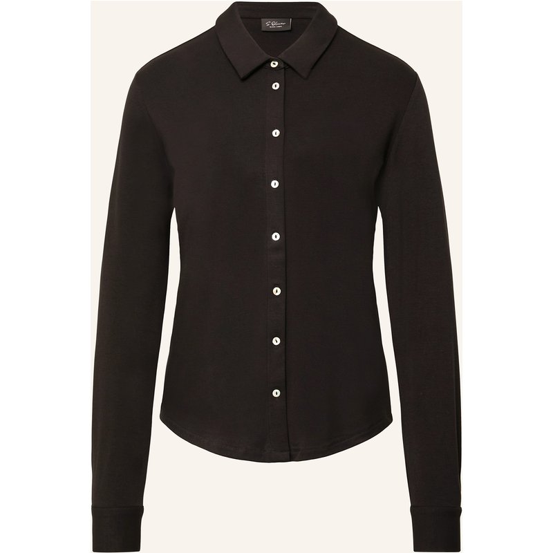S.Oliver Black Label Hemdbluse Aus Jersey schwarz