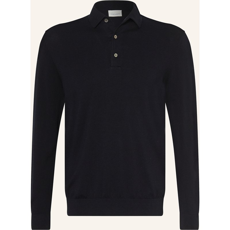 Profuomo Strick-Poloshirt blau