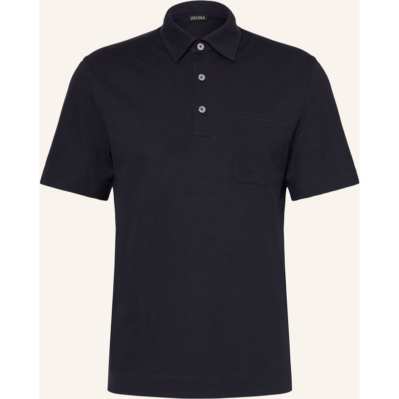 Zegna Pique-Poloshirt blau