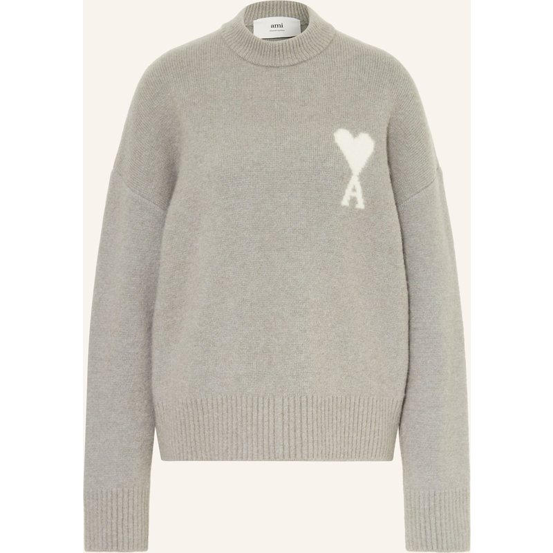 Ami Paris Pullover Mit Alpaka grau