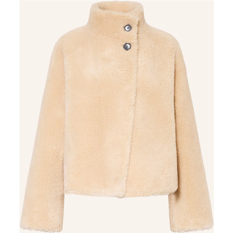 Studio Ar Teddyfell-Jacke Mallow Zum Wenden beige