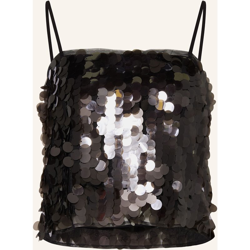 Mrs & Hugs Top Mit Pailletten schwarz