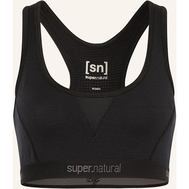 Super.Natural Sport-Bh tundra220 Semplice Mit Merinowolle schwarz