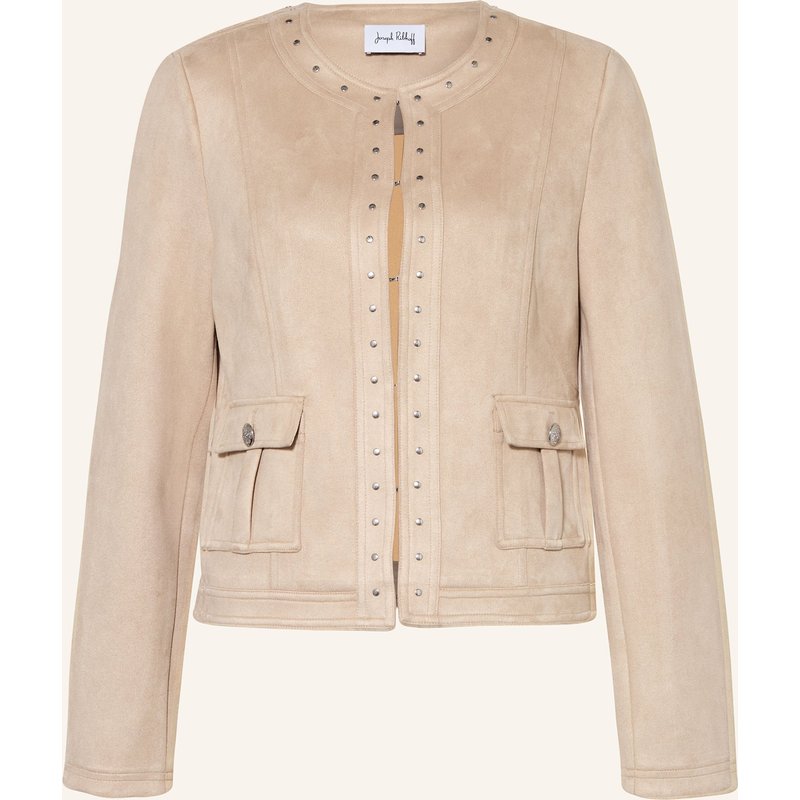 Joseph Ribkoff Kastenjacke In Lederoptik Mit Nieten beige