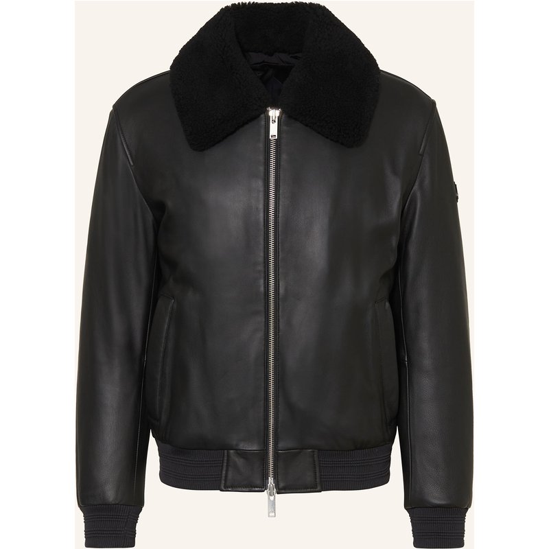 Moose Knuckles Lederblouson Toba schwarz