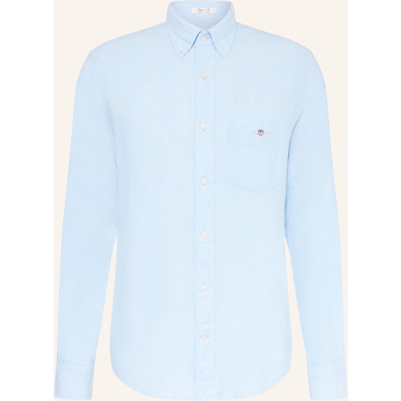 Gant Hemd Regular Fit Mit Leinen blau
