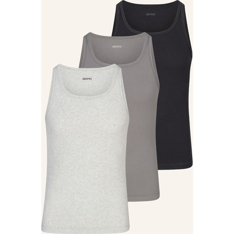 Skims 3er-Pack Unterhemden Skims Cotton grau