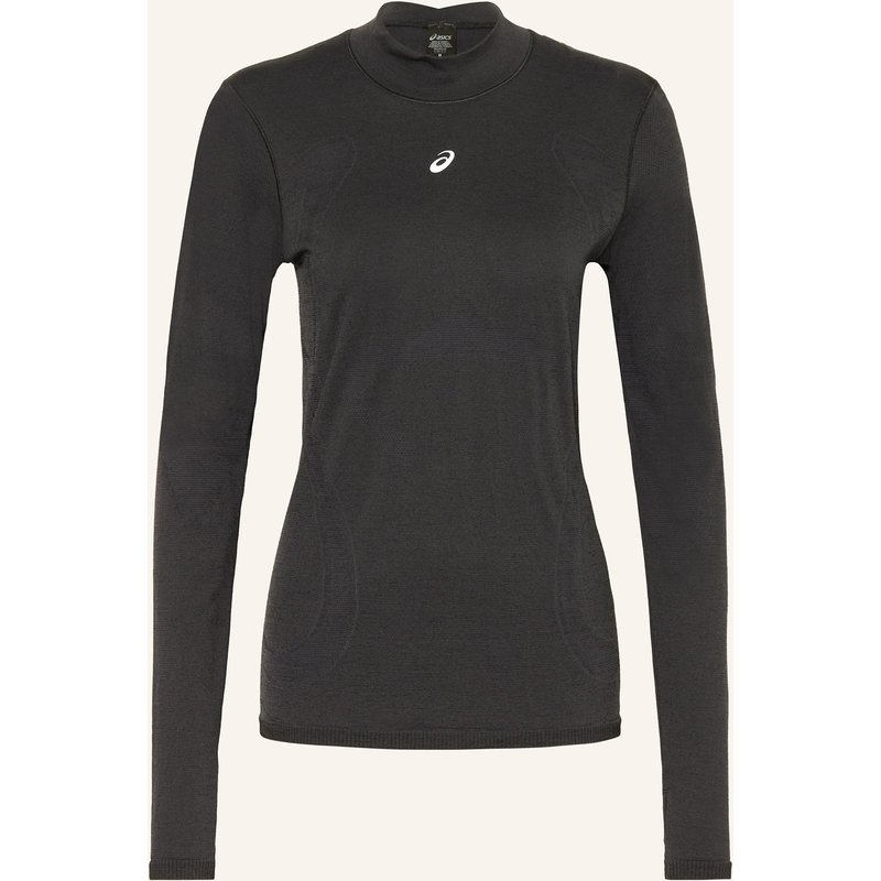 Asics Laufshirt Road Winter Seamless Mit Merinowolle schwarz