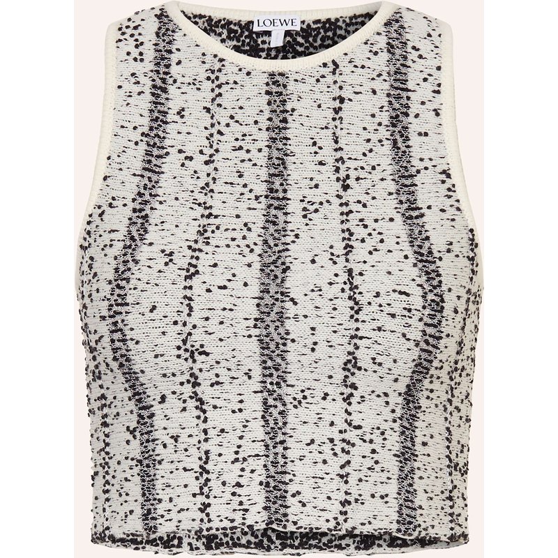 Loewe Cropped-Stricktop weiss