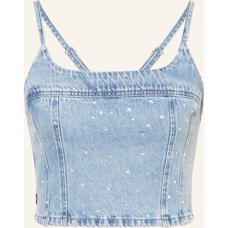 Levi's® Cropped-Jeanstop Jadine Mit Schmucksteinen blau