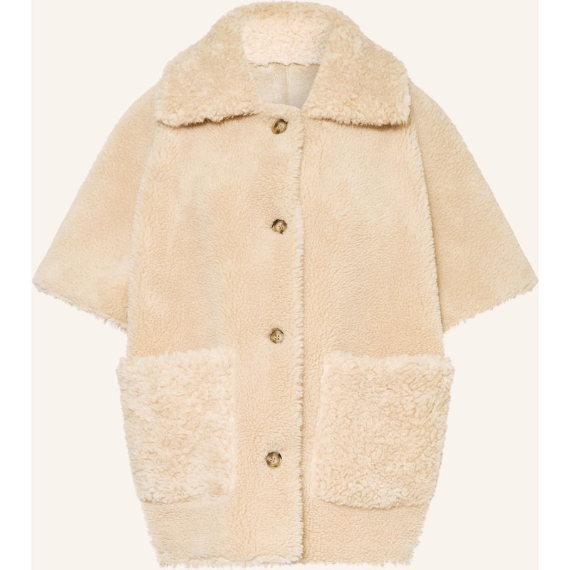 Mrs & Hugs Teddyfell-Jacke Zum Wenden beige
