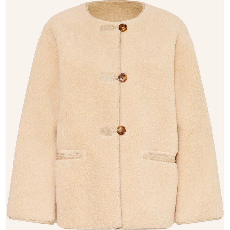 Mrs & Hugs Teddyfell-Jacke beige