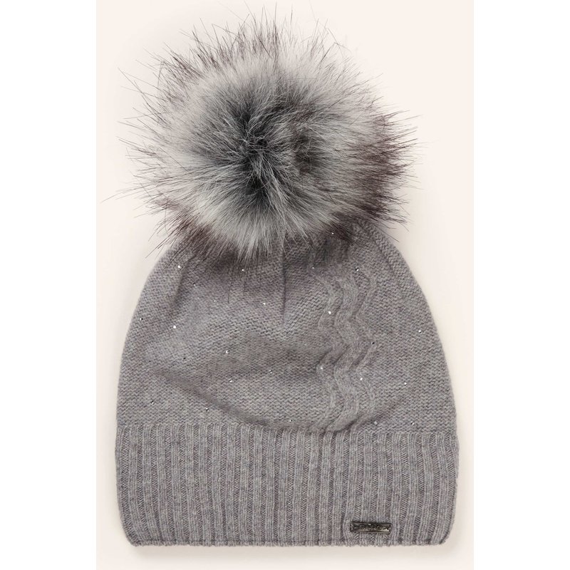 Capo Mütze Mit Cashmere Und Schmucksteinen grau