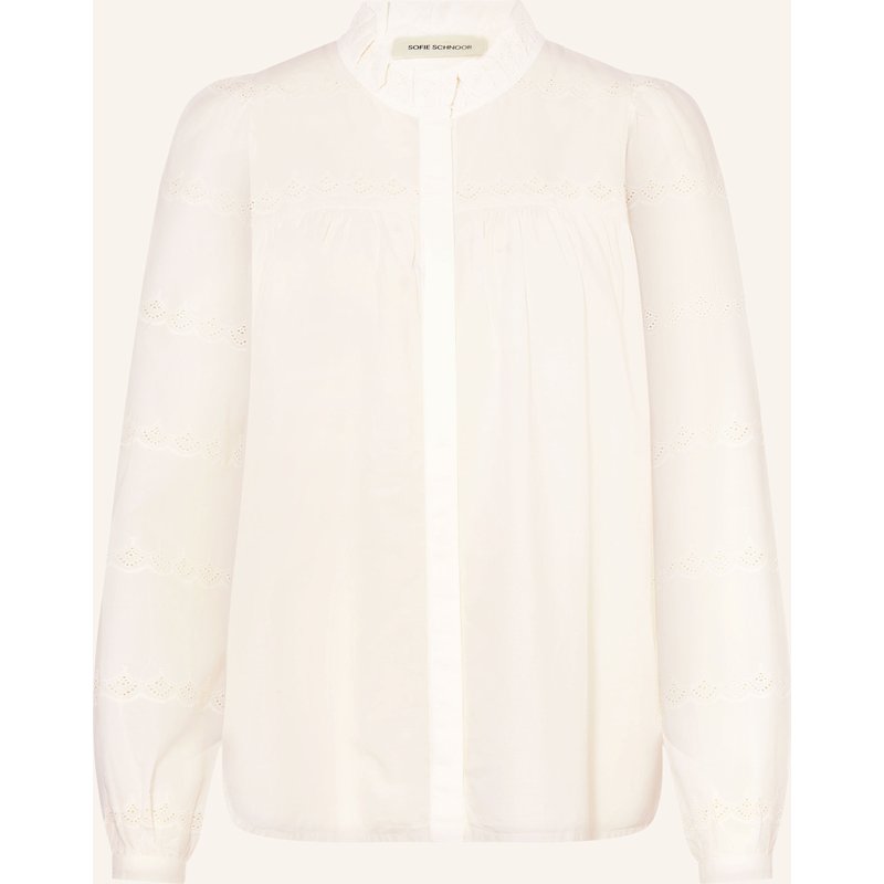 Sofie Schnoor Bluse Dagmarsw Mit Lochspitze Und Rüschen weiss