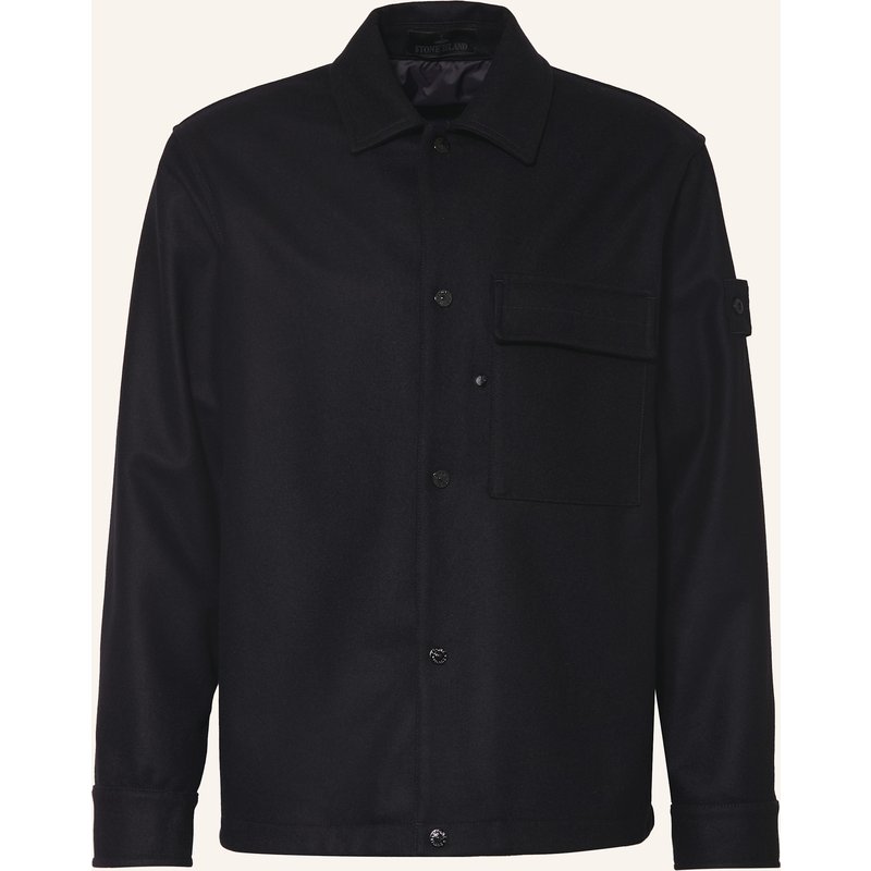 Stone Island Flanell-Overshirt Ghost schwarz