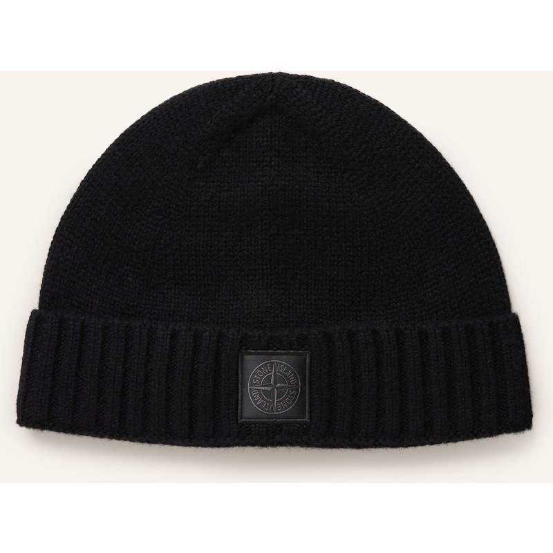 Stone Island Cashmere-Mütze Ghost schwarz
