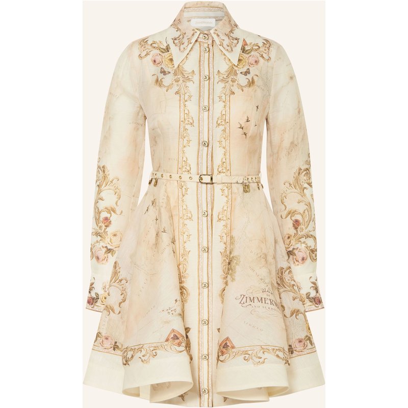 Zimmermann Cocktailkleid Mit Seide Und Leinen beige
