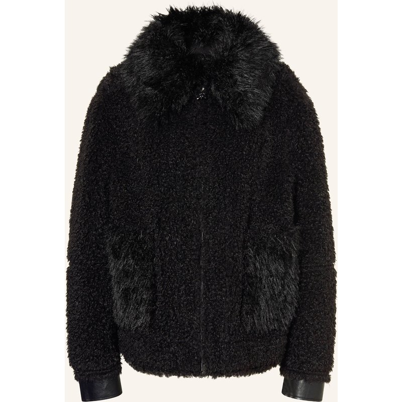 Patrizia Pepe Kunstfell-Jacke Zum Wenden schwarz