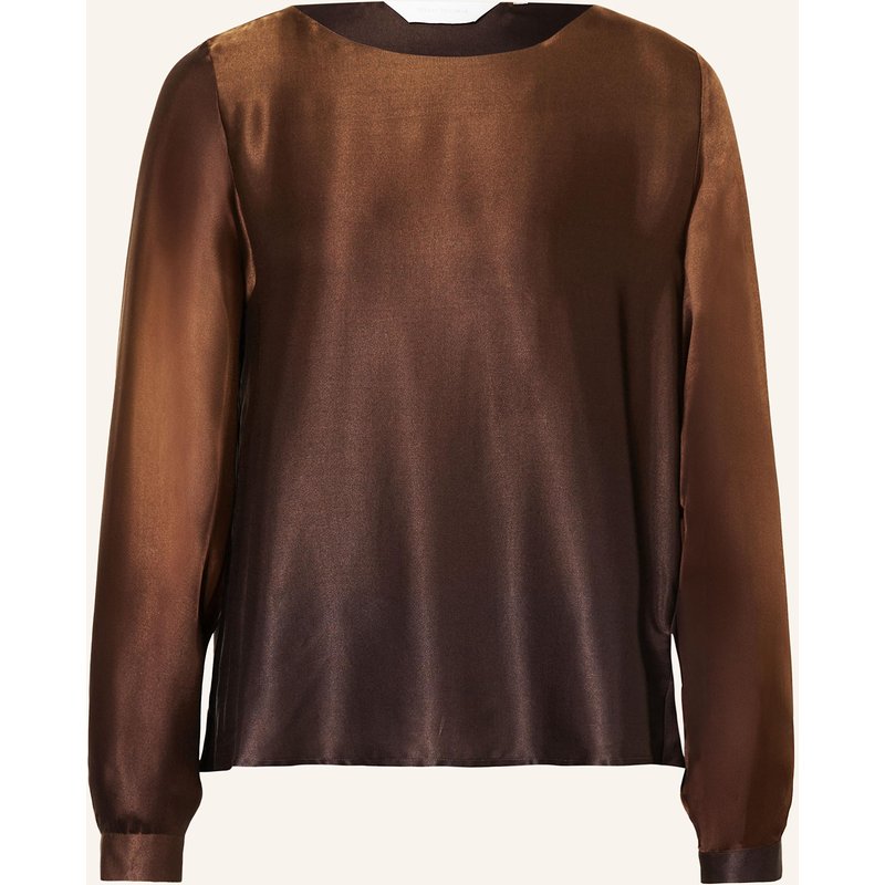 Robert Friedman Blusenshirt Tea Aus Satin braun