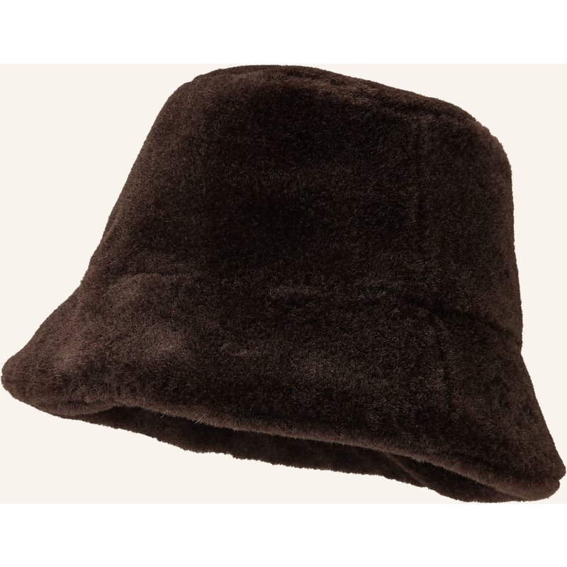 Juvia Bucket-Hat Kim Aus Kunstfell braun