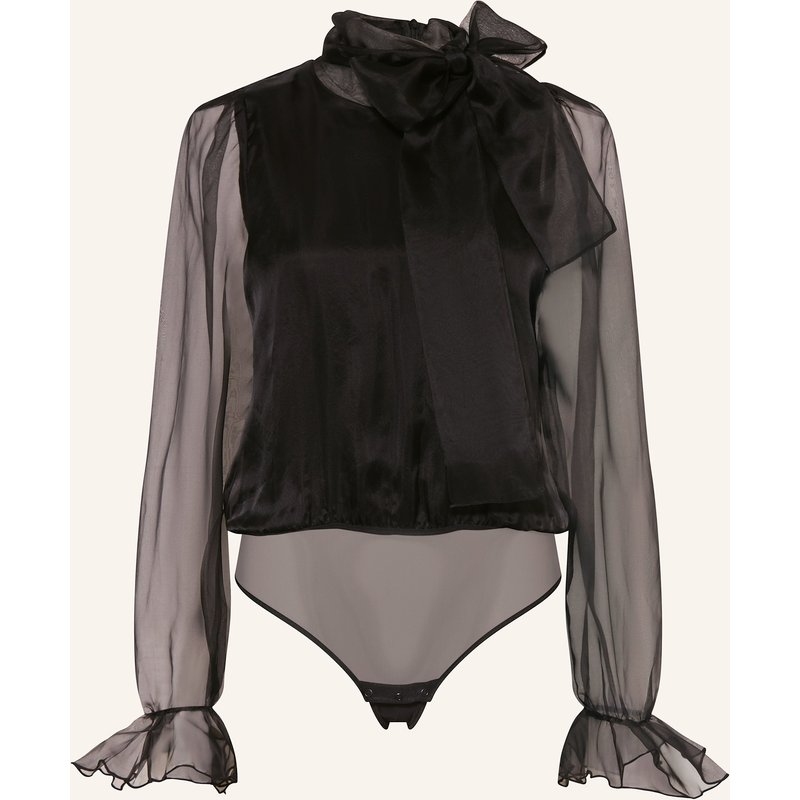 Undress Code String-Body Pure Elegance Mit Schluppe Und Rüschen schwarz