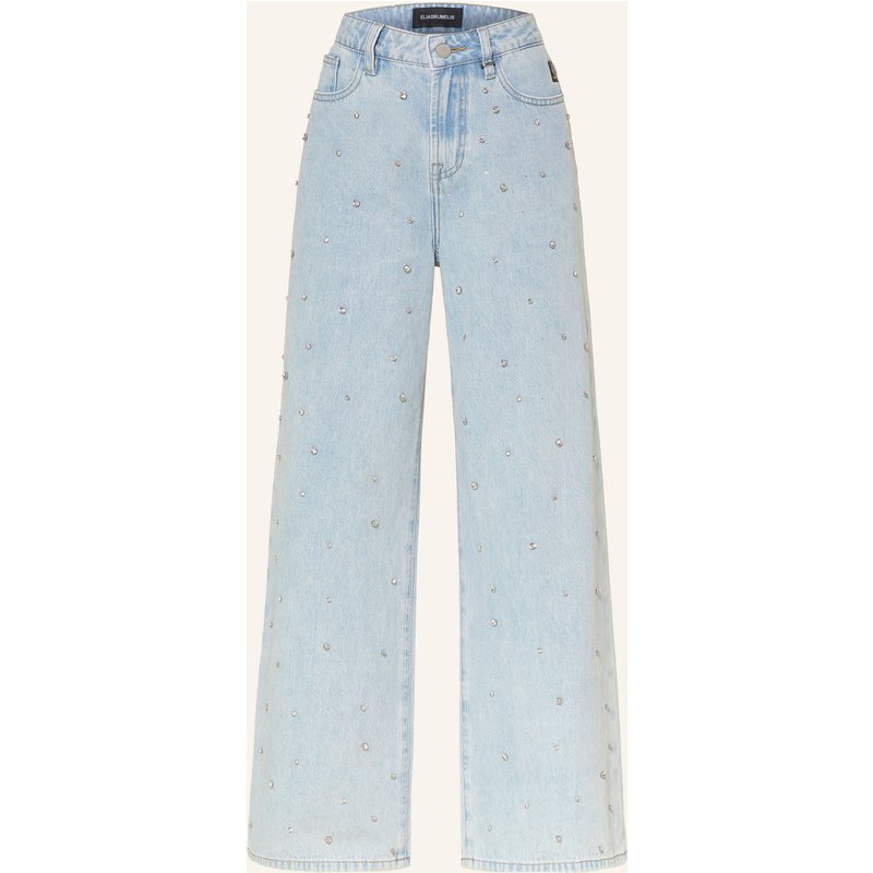 Elias Rumelis Wide Leg Jeans Kalea Mit Schmucksteinen blau