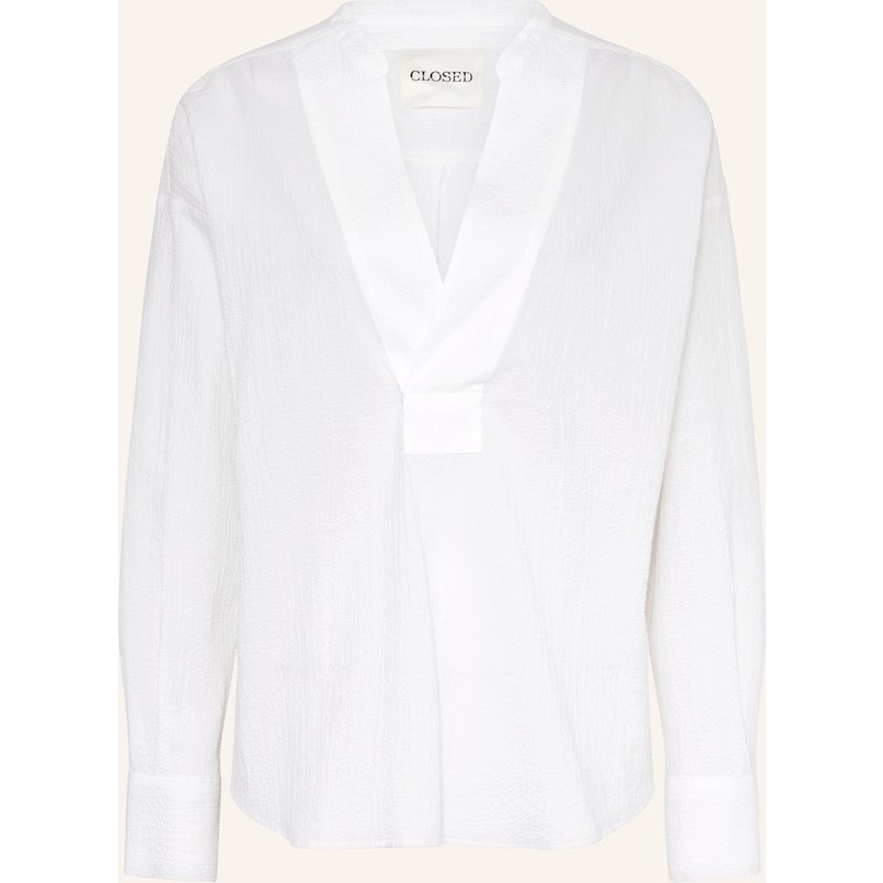 Closed Blusenshirt Aus Seersucker weiss