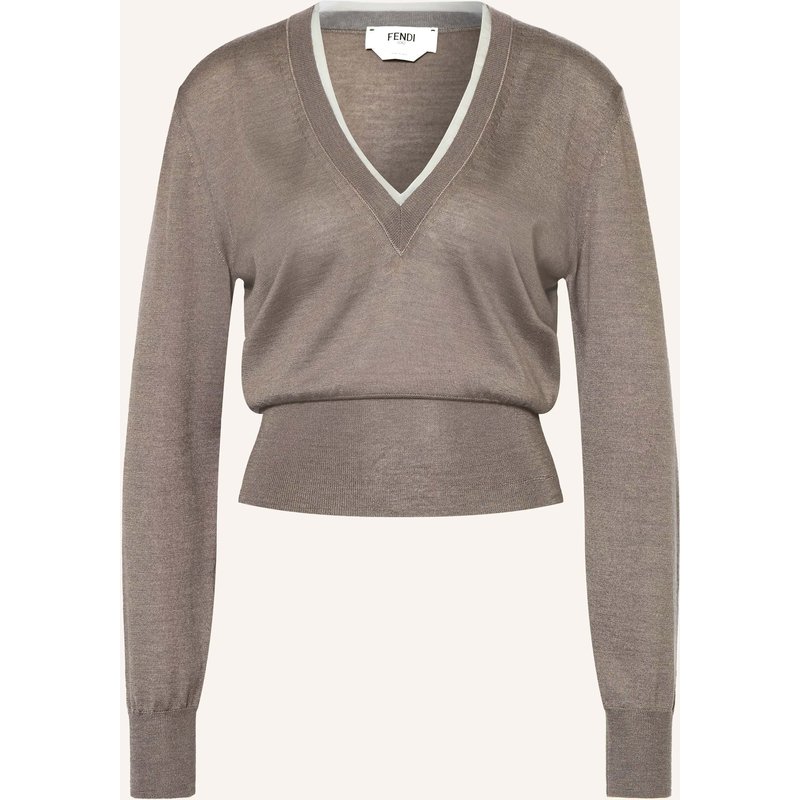 Fendi Pullover Cash Mit Cashmere Und Seide grau