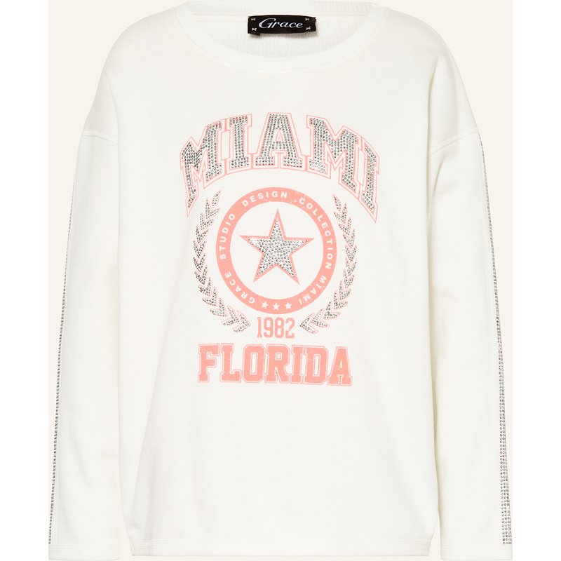 Grace Sweatshirt Mit Schmucksteinen weiss