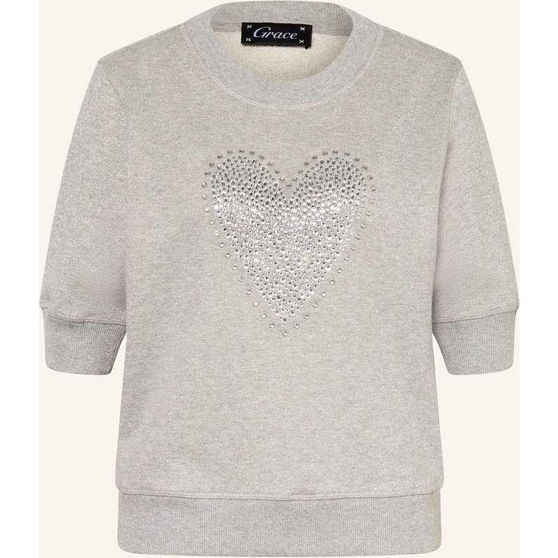 Grace Sweatshirt Mit Schmucksteinen Und Glitzergarn silber