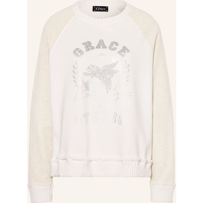 Grace Sweatshirt Mit Schmucksteinen weiss