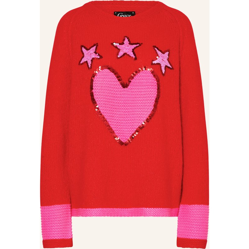 Grace Pullover Mit Pailletten rot