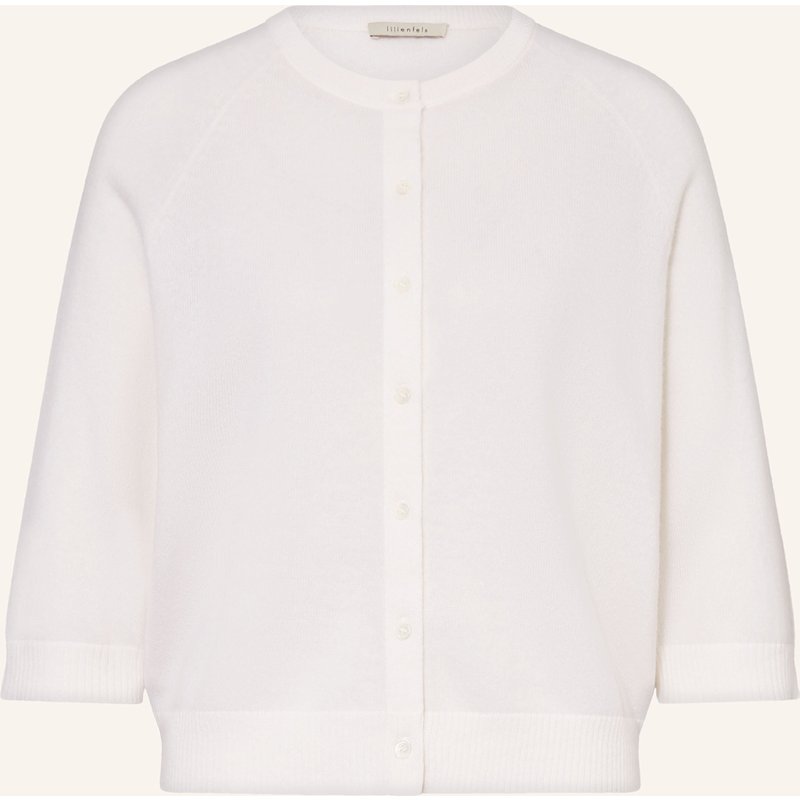 Lilienfels Strickjacke Aus Cashmere Mit 3/4-Arm weiss