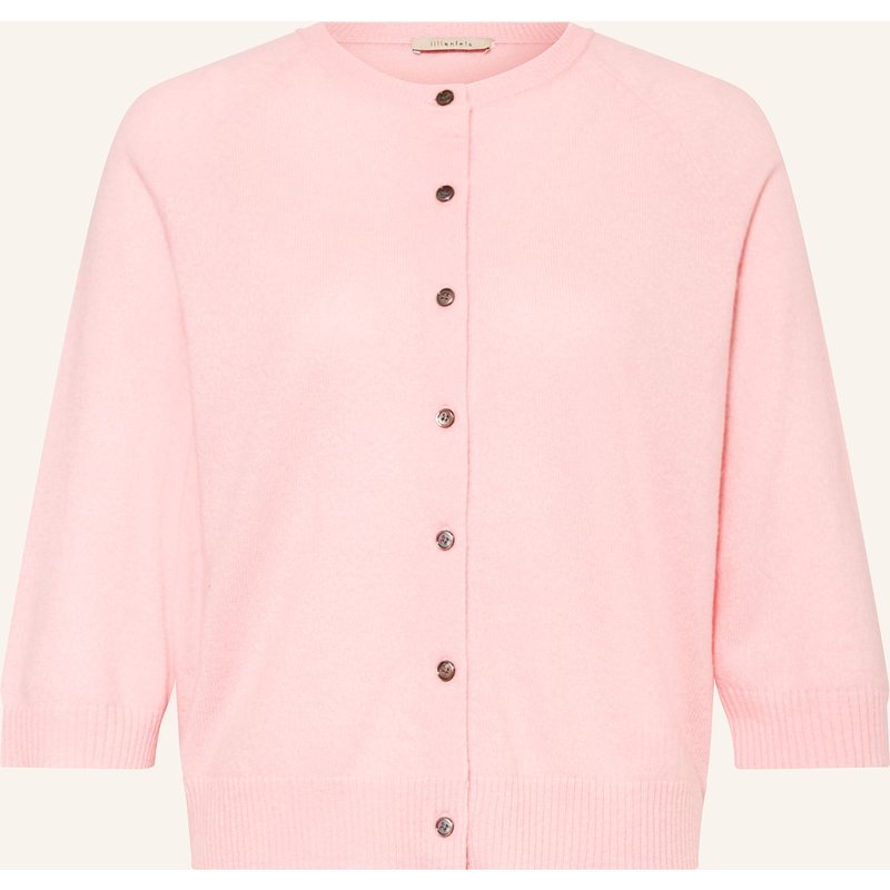 Lilienfels Strickjacke Aus Cashmere Mit 3/4-Arm rosa