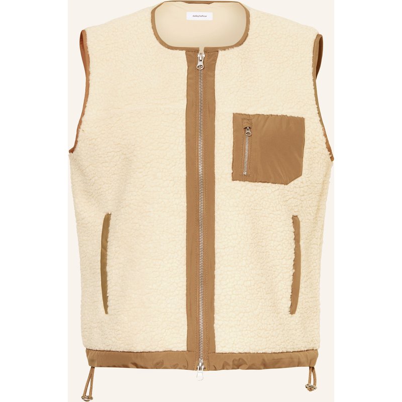 Darling Harbour Teddyfell-Weste weiss