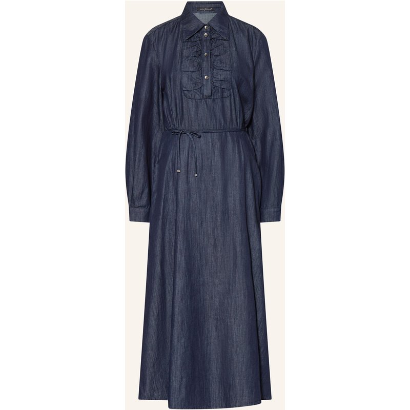Luisa Cerano Hemdblusenkleid In Jeansoptik blau