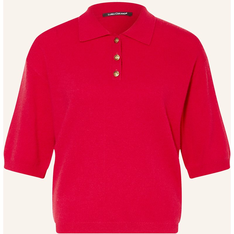 Luisa Cerano Strick-Poloshirt Mit 3/4-Arm rot