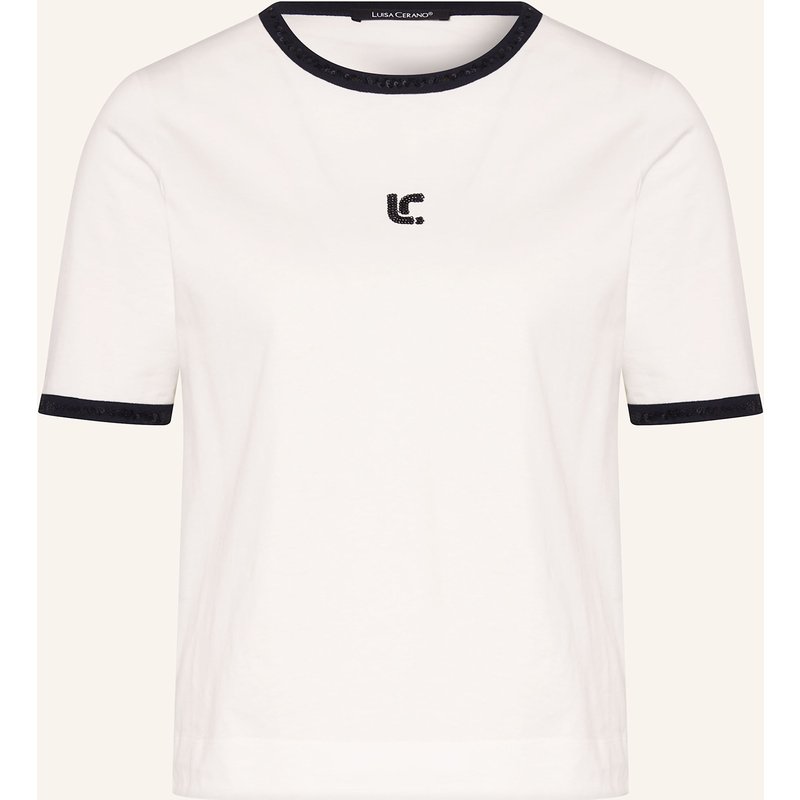 Luisa Cerano T-Shirt Mit Pailletten weiss