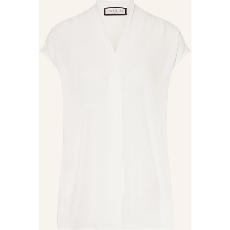 Sem Per Lei Blusenshirt Aus Satin weiss