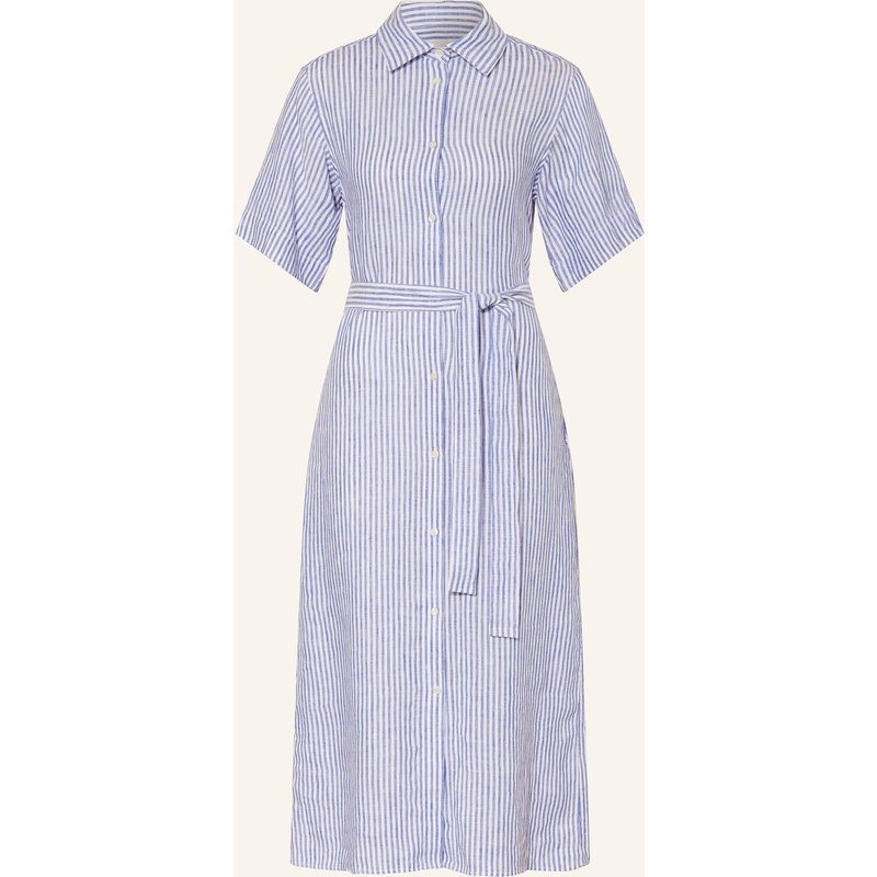 Gant Hemdblusenkleid Aus Leinen blau