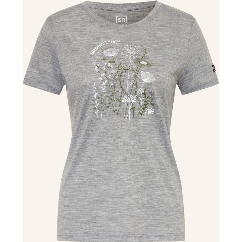 Super.Natural Funktionsshirt Rock Flowers Mit Merinowolle grau