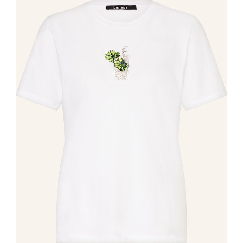 Marc Aurel T-Shirt Mit Schmucksteinen weiss