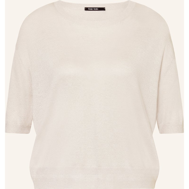 Marc Aurel Strickshirt Mit Glitzergarn beige