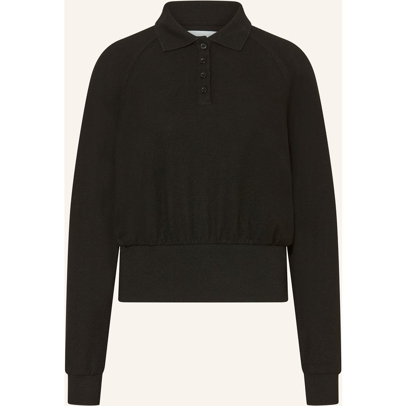 Opus Strick-Poloshirt Geigi schwarz